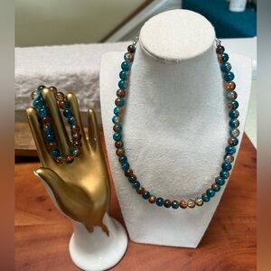 Beaded Necklace and Bracelet Set